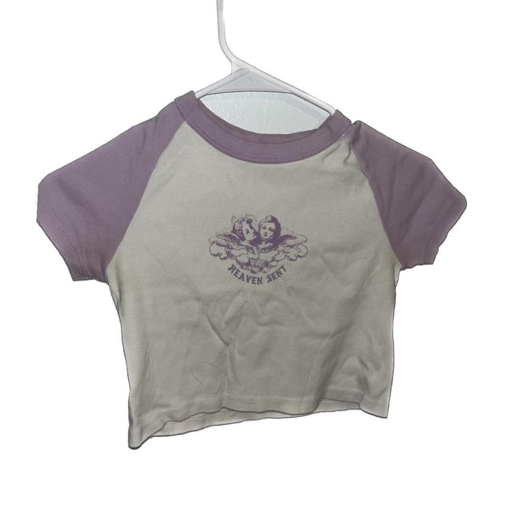 Purple "Heaven Sent" Brandy Melville Baby Tee 🌟💜👕